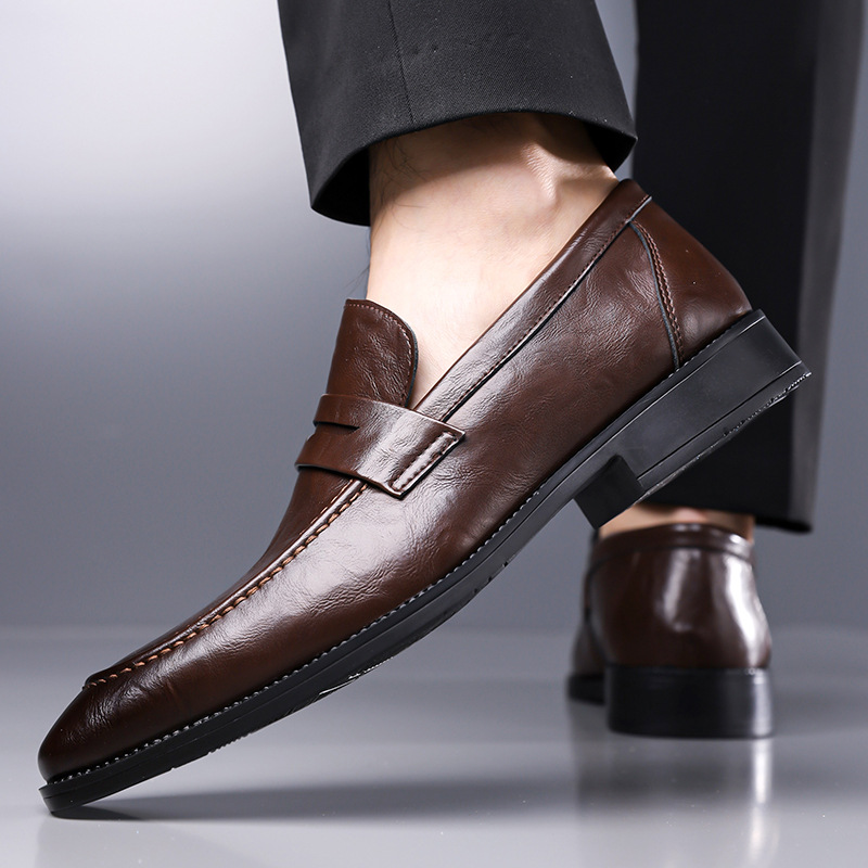 Large-size Slip-on Mens Leather Shoes Classic For Business