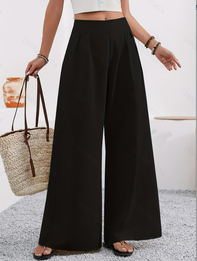 Women's elegant wide-leg pants – styled view