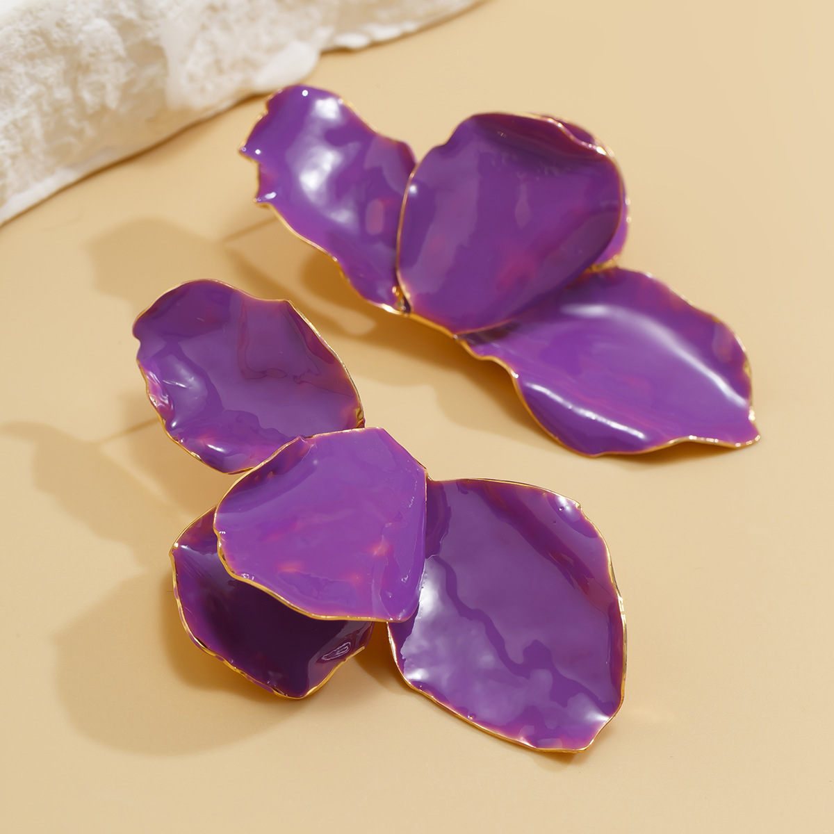Gradient Petals Dripping Oil Exaggerated Earrings