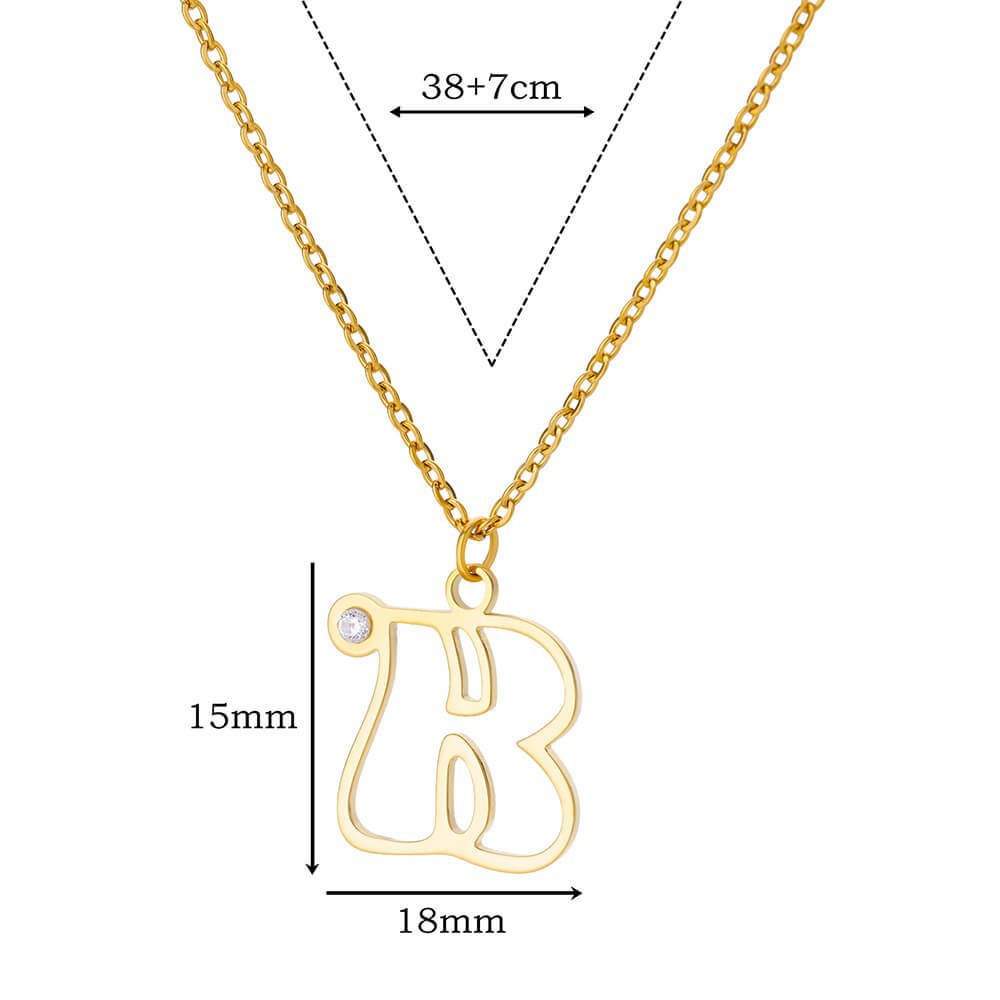 Stainless Steel Ornament Girls' Minority Simple Hollow Letter Pendant Necklace