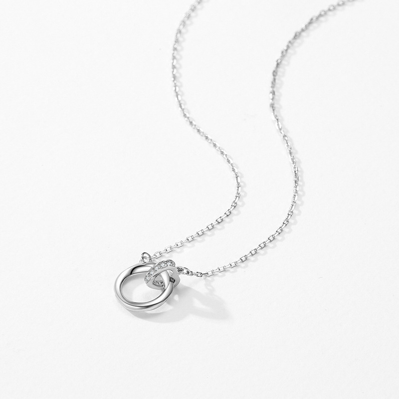 S925 Sterling Silver Heart-shape Lock Micro-inlaid Necklace