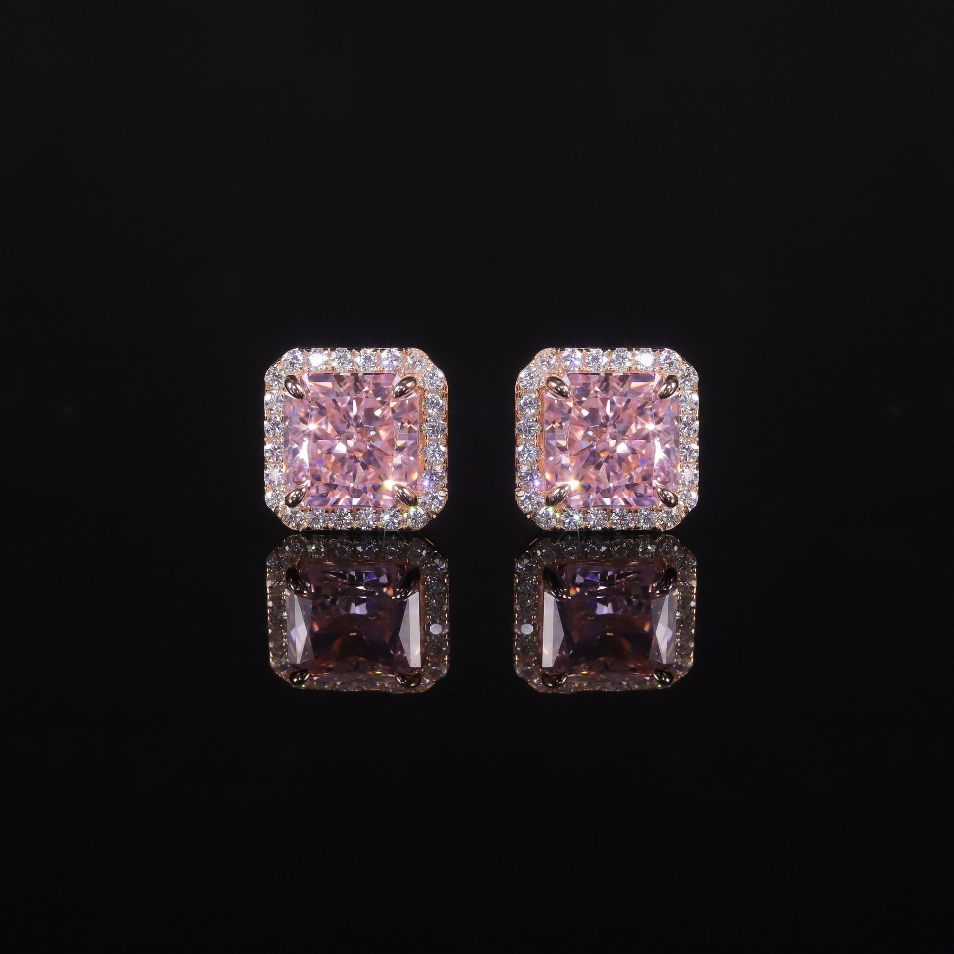 Ice-flower-cut Cubic Zirconia Sugar-cube Earrings Bring A Summer Look To Women - Jewelry & Watches