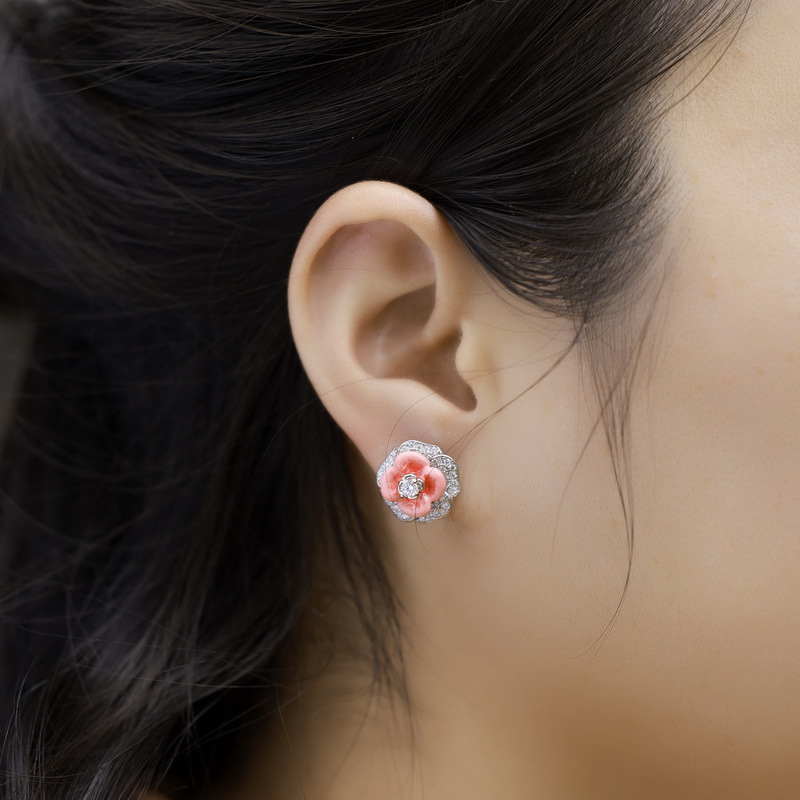 Enamel Wintersweet Ear Studs Women's Fashion All-matching