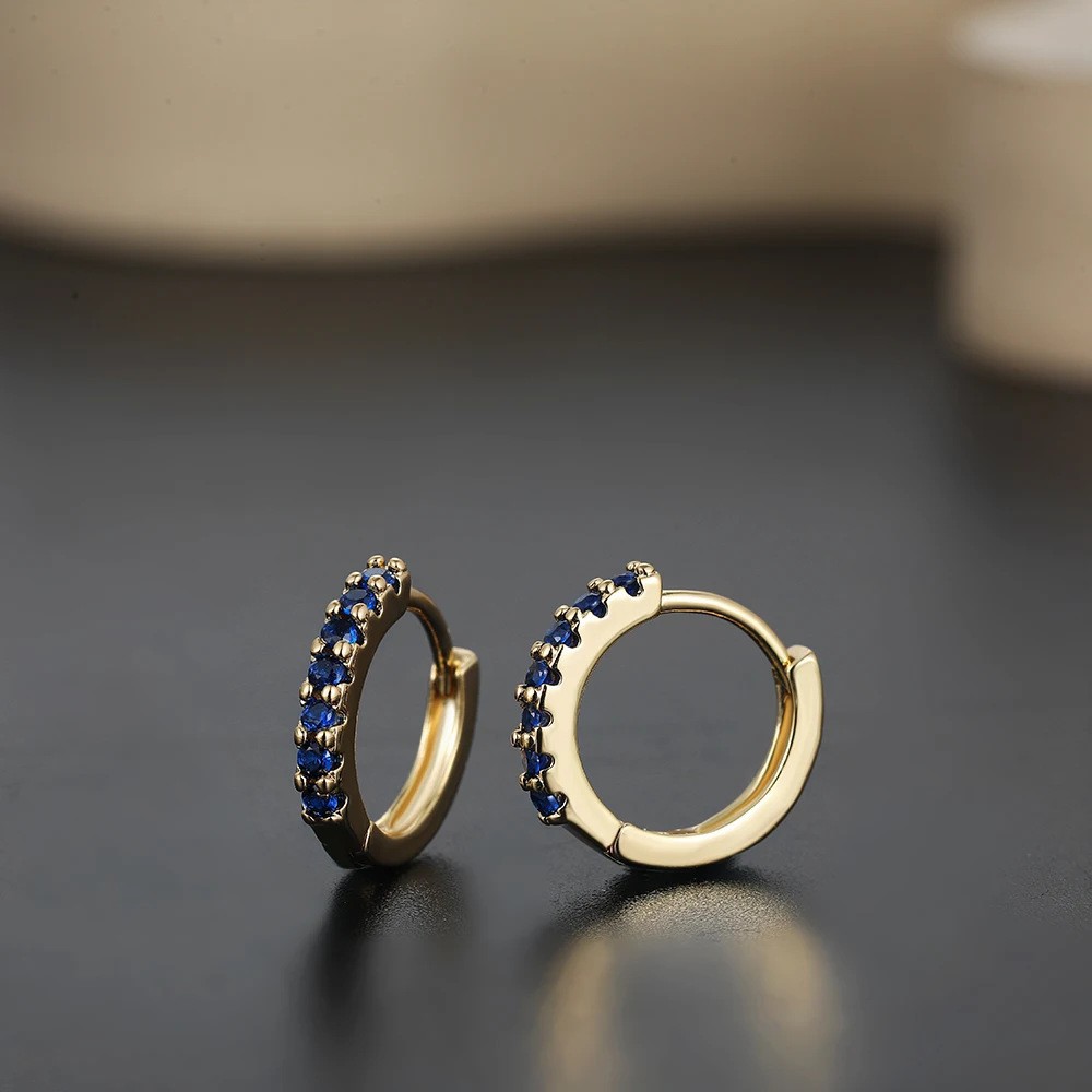 Personalized Trendy Round Colorful Zircon Earrings