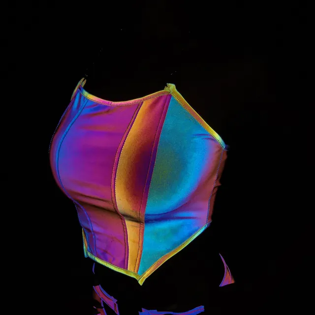 Colorful Reflective Camisole Women's Nightclub Tight Strapless Top Colorful - Shop at LoveMi