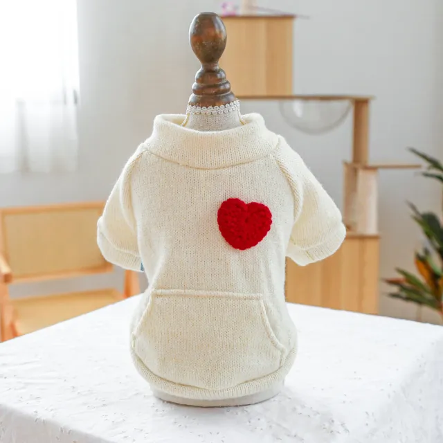 Casual Pet Sweater Round neck Shirt Heart - Shop at LoveMi