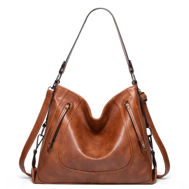 Fashion Large Capacity Totes Casual Handbag Shoulder Crossbody Retro Big Bag Brown - Shop at LoveMi