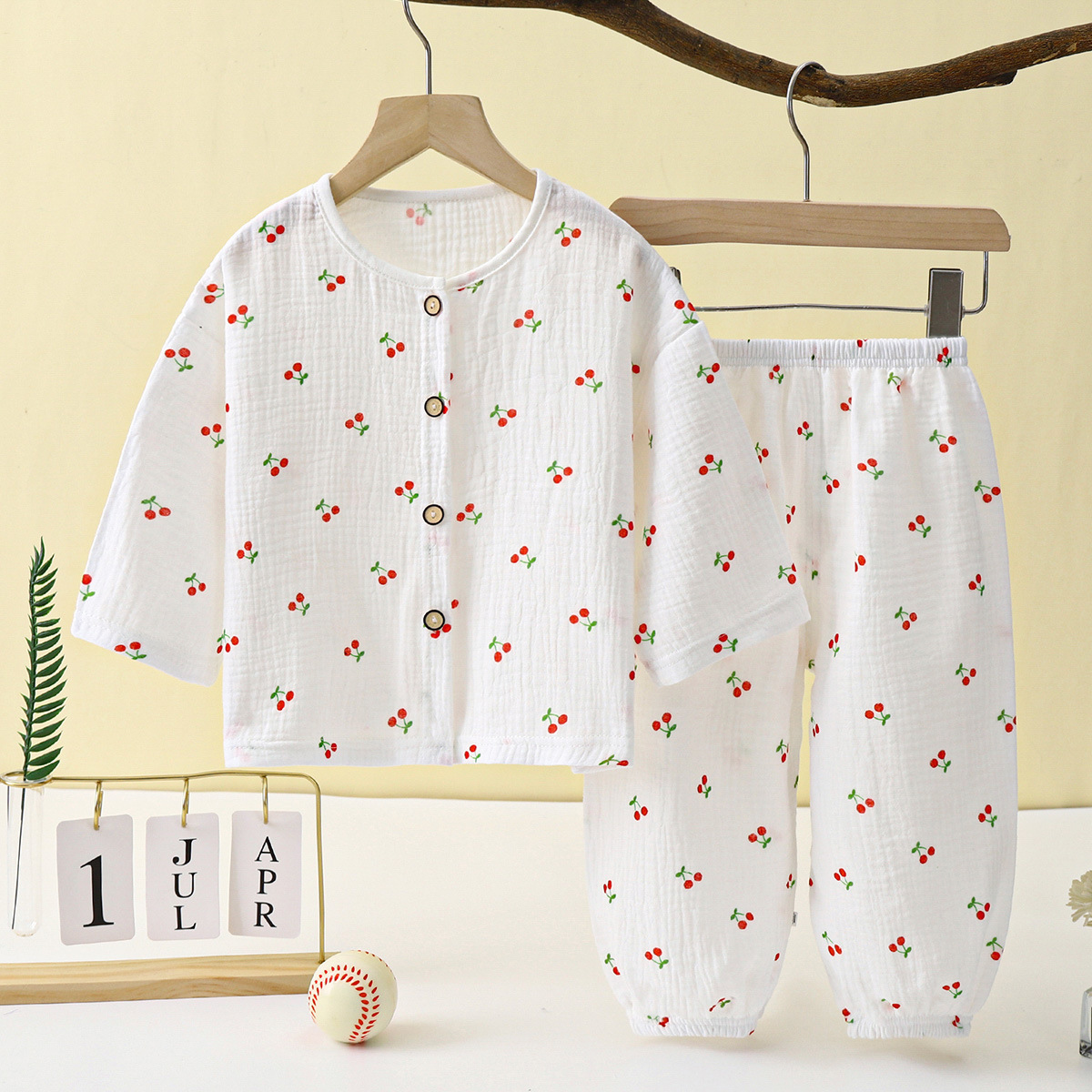 Boys Long-sleeve Cotton Top And Pants Set