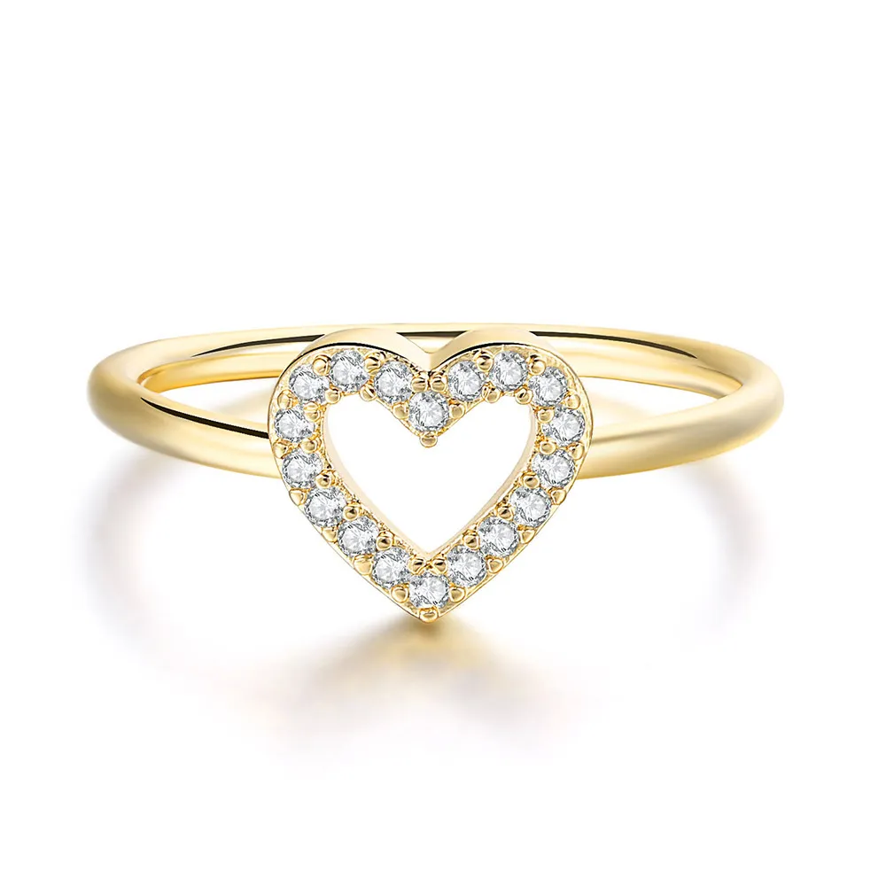 Fashion Fresh Heart Personalized Women's Ring - Gold