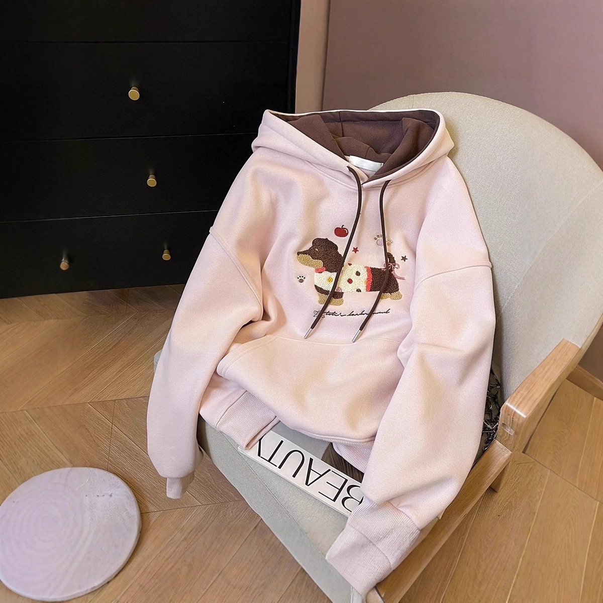 Embroidered Puppy Hoodie For Women — image 1