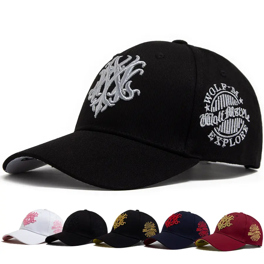 Mens Wolf Totem 3D Embroidered Baseball Cap