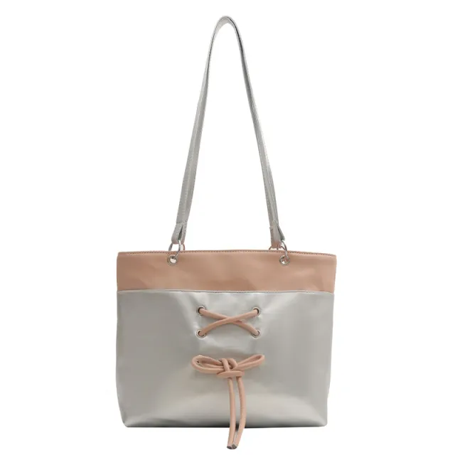 Ins One shoulder Underarm Tote Bag For Work Texture Large Capacity Silver - Shop at LoveMi