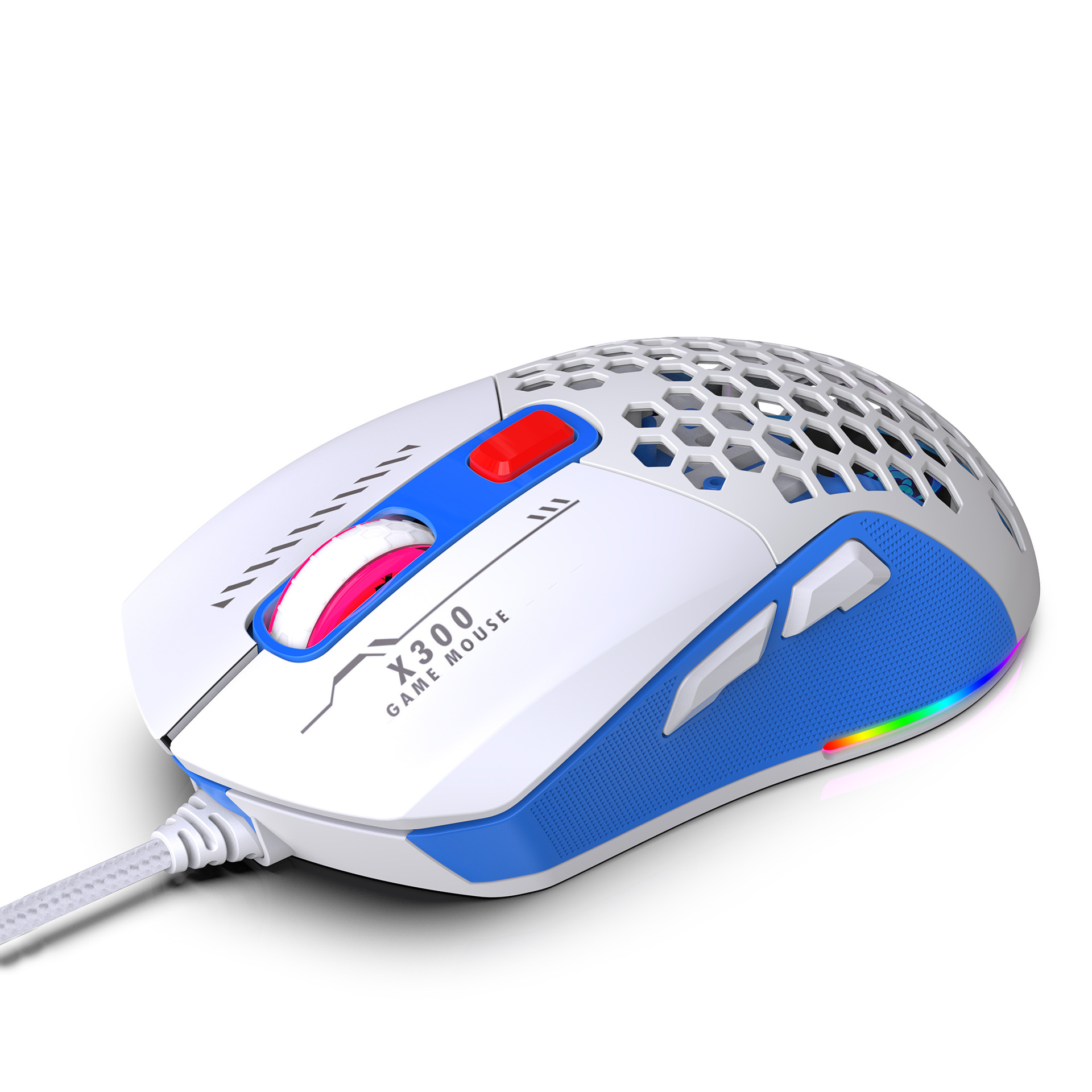 Hollow Out Wired E-sports mus RGB Luminous Lightweight - Miniatyr 33