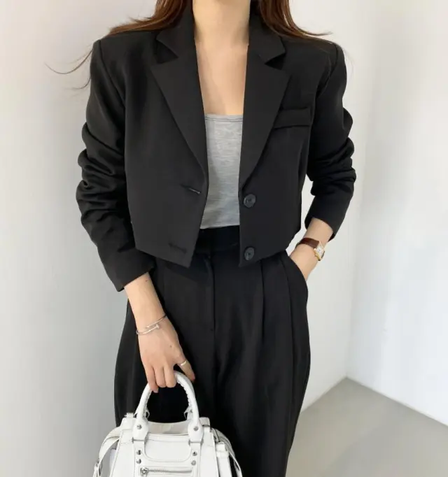 Small Business Suit Coat High Waist Straight Women's Casual Pants Black - Shop at LoveMi