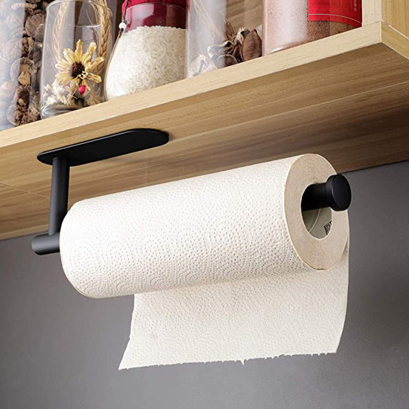 No-drill 304 Stainless Steel Kitchen Paper Towel Holder Wall-mounted Toilet Paper Holder Multifunctional Bathroom Shelf 03848d95 C024 407e B1ad 4ef35bc01dae