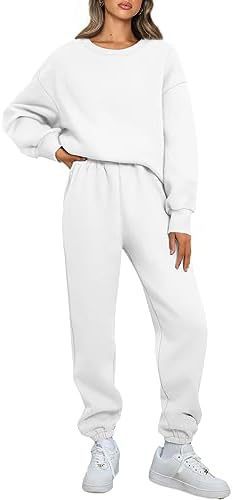 Round Neck Pullover Casual Long Sleeve Sweater Suit