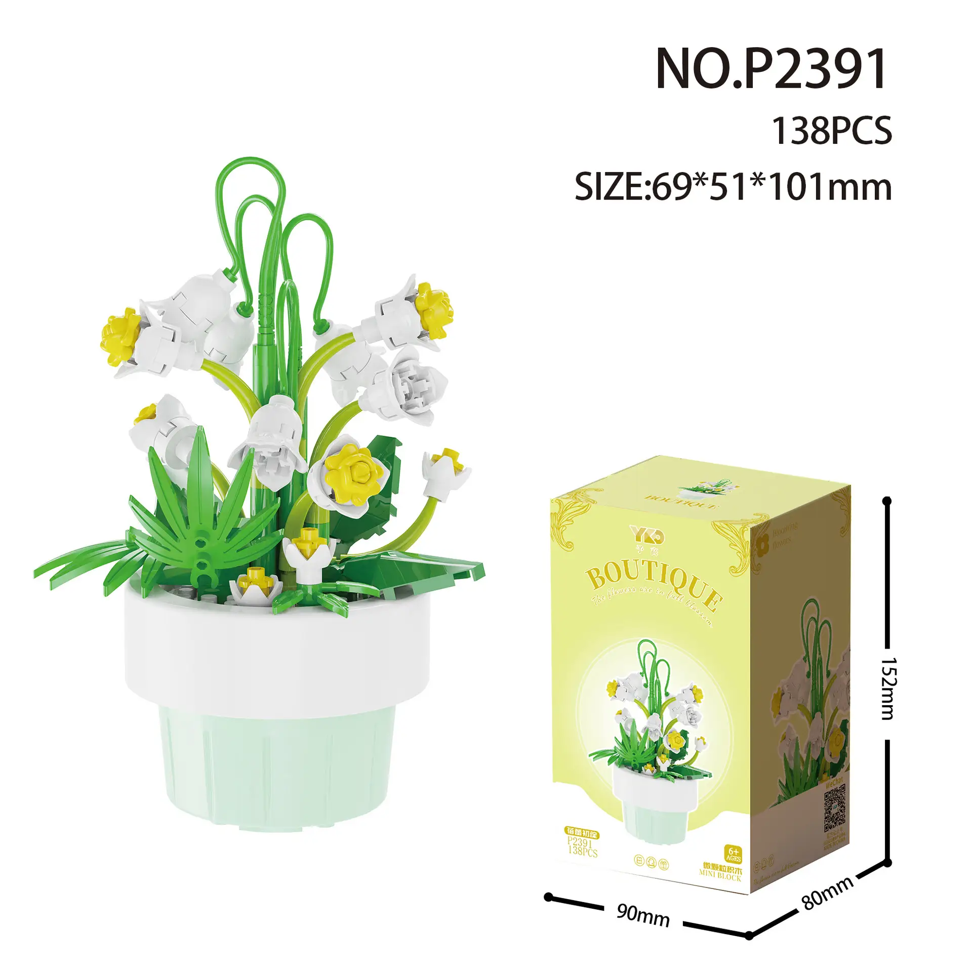 Potted Building Blocks Assembled With Micro Particles Toy Decoration