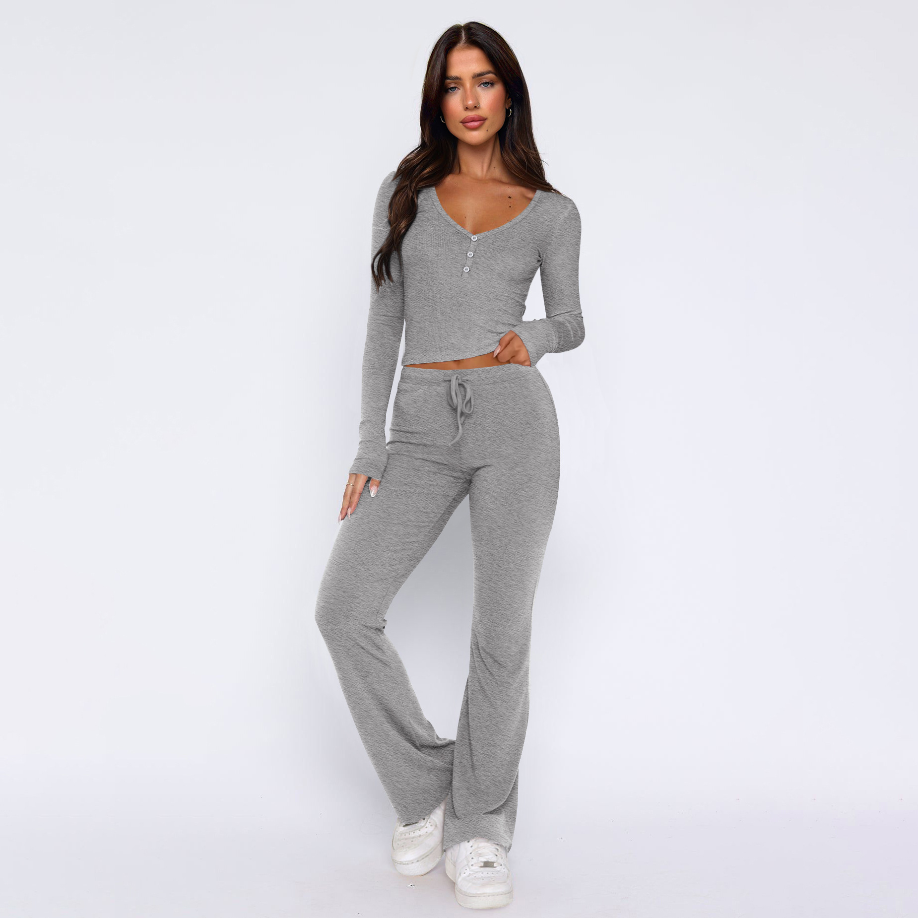 Long Sleeve Top And Pants Two-piece Set Fashion Women's Wear