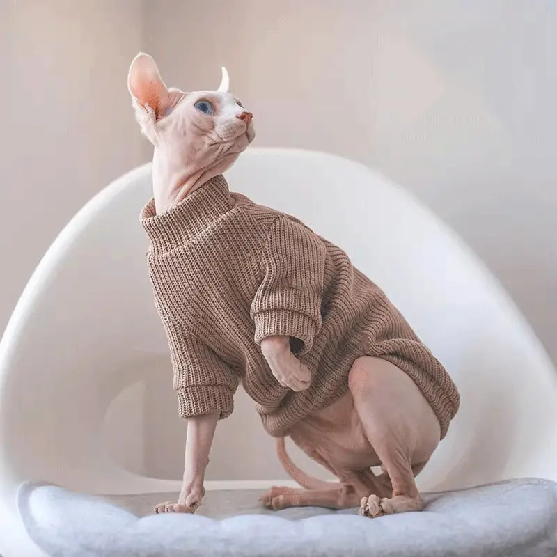 Sphynx Cat Warm Sweater Soft Clothing