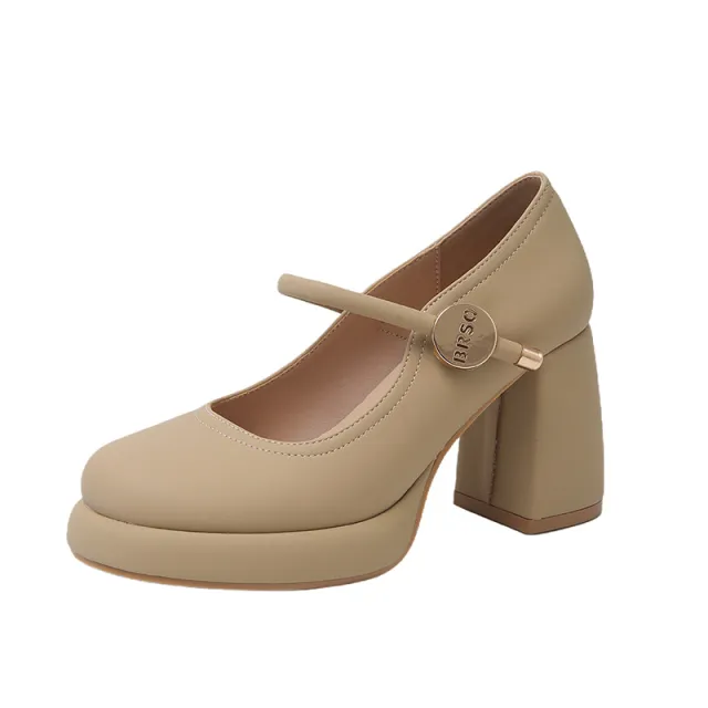 French style Gentle Evening Breeze Mary Jane Heels For Women Milk Tea Color 37 - Shop at LoveMi