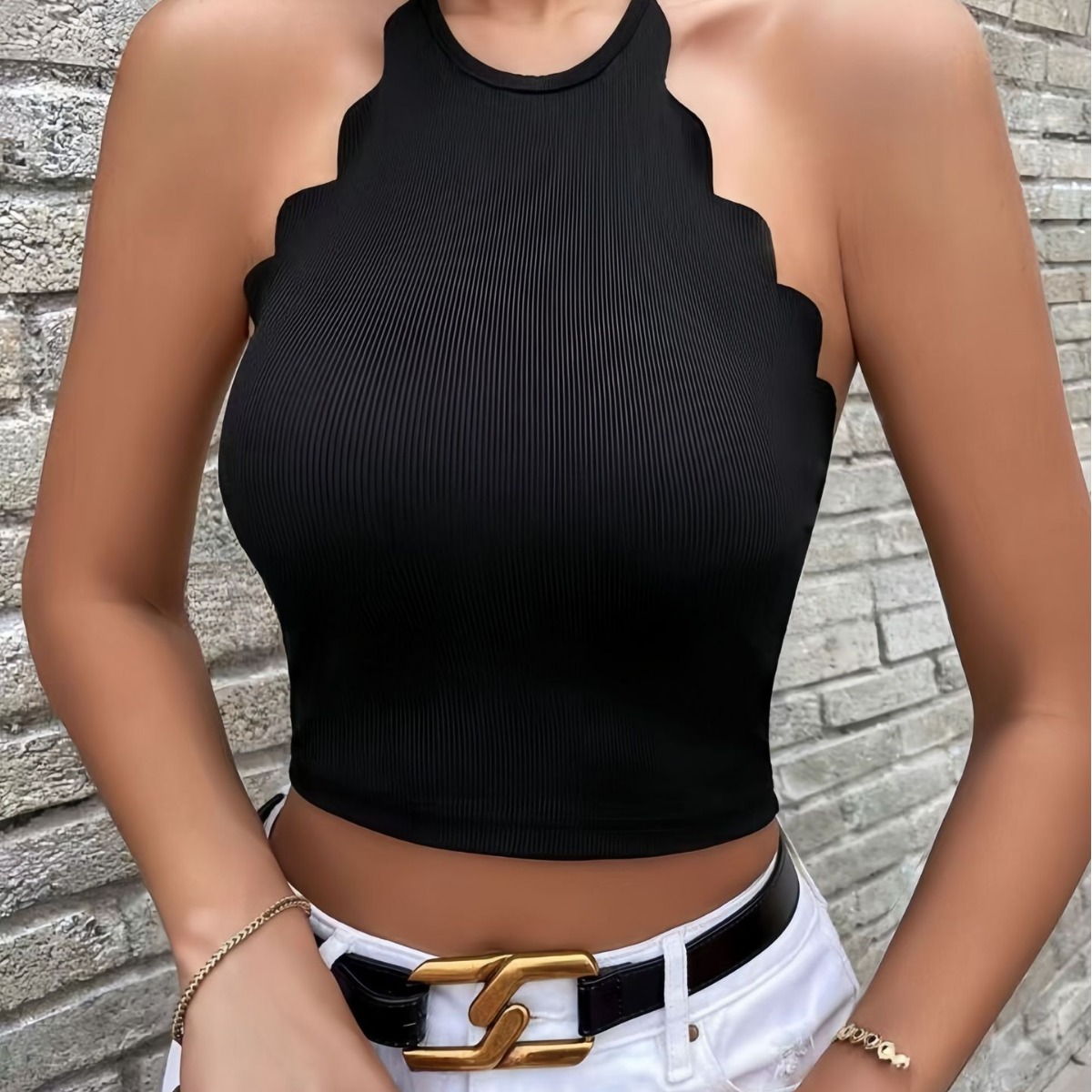 Solid Color Halter Sling European And American Women's Clothing Thin Belt - Image 7