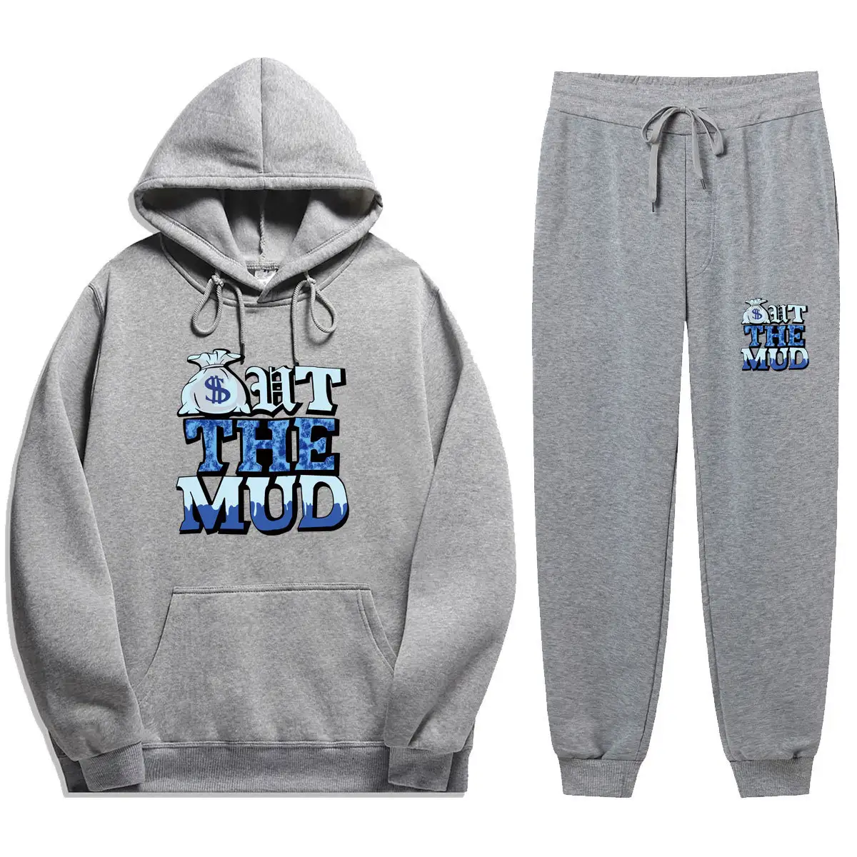Letter Printed Casual Hooded Sweater Sports Suit