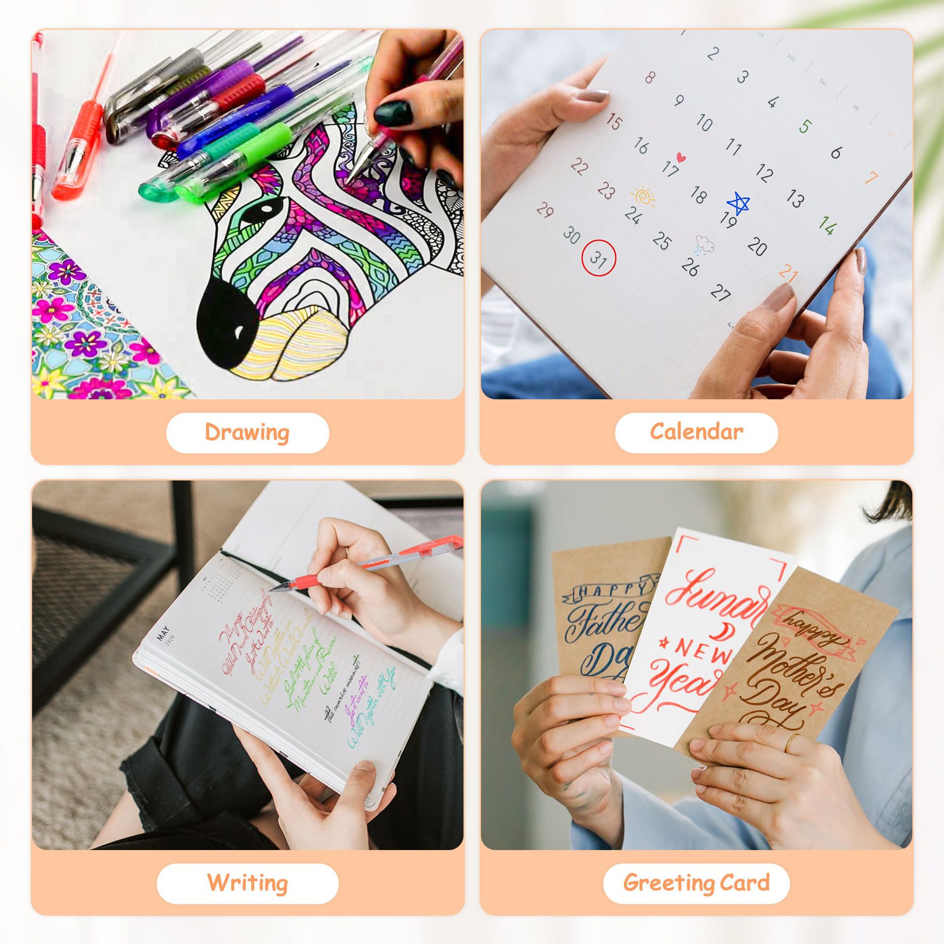 Colorful Gel Pen Canvas Bag 104 Color Pen Refill Colorful - Image 4