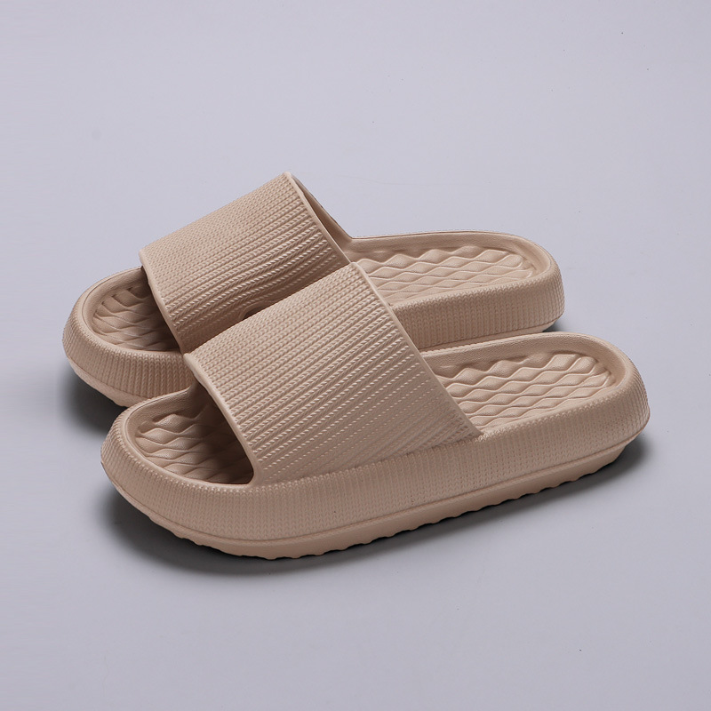 Summer EVA Slippers Solid Color Rhombus Stripe Anti-slip Slippers New Women's Ho - Picture 9 of 12