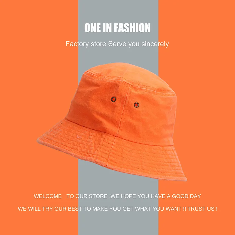 Female Fluorescent Sunscreen Fisherman Hat - Fluorescent Orange