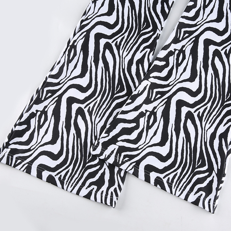 Title 14, Animal Black And White Striped High Waist Casua...