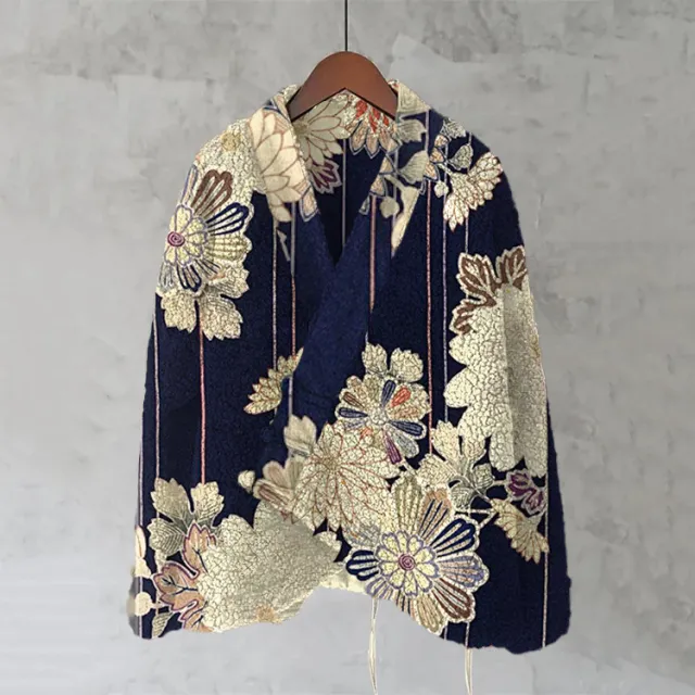 Womens Printed Kimono Cardigan Fleece Jacket Fashionable Womens Outerwear Jlhf Xh100121 M - Shop at LoveMi