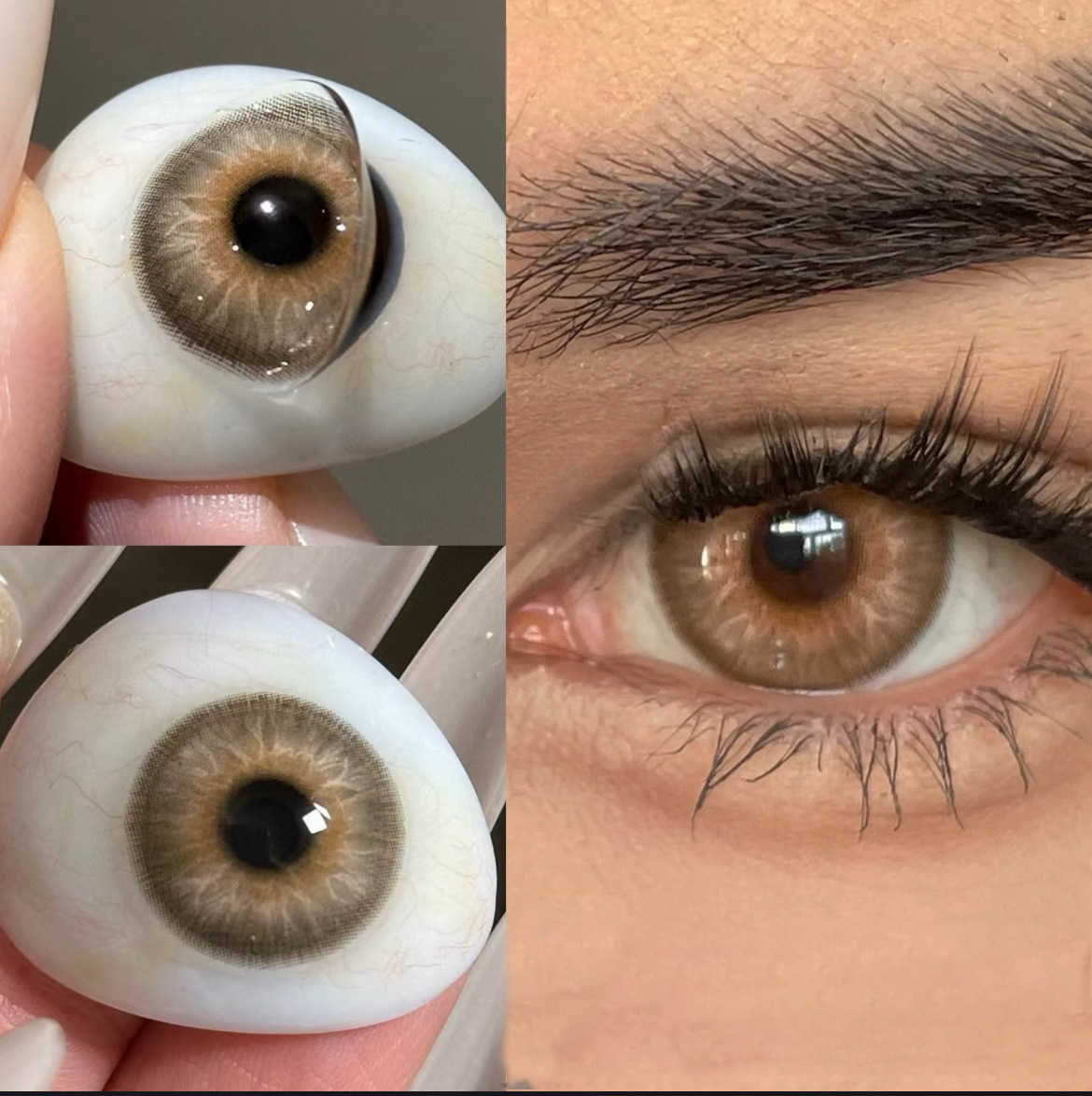 Real Person-worn Prosthetic Eye Lifelike Brown Contact Lens