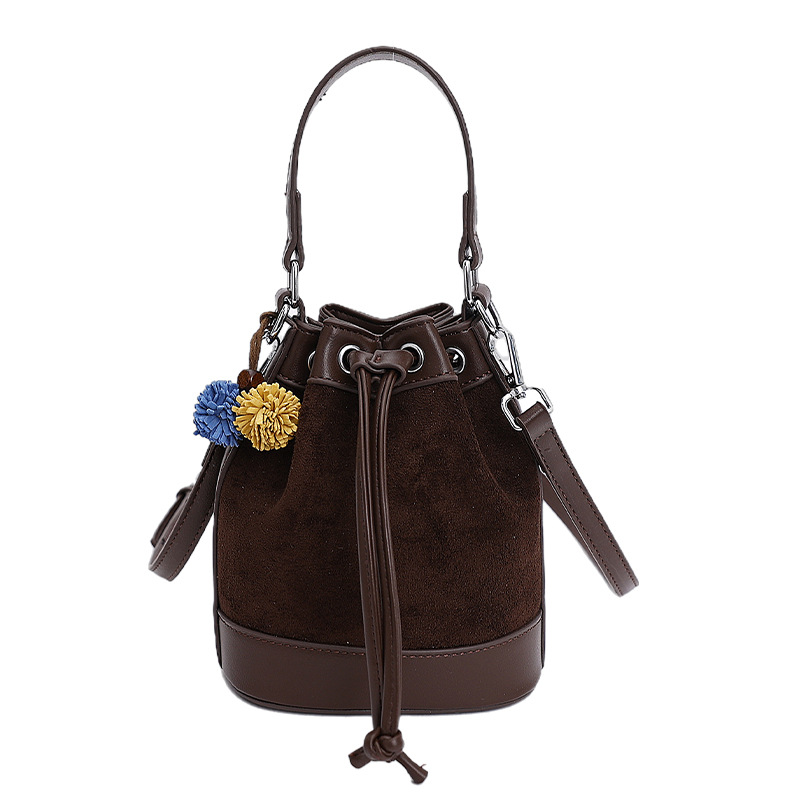 Drawstring Handle All-Match Bucket Bag For Women