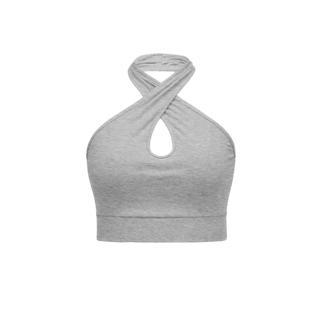 Women's Halter Backless Knitted Vest Top Gsbm006 Mixed Gray - Shop at LoveMi