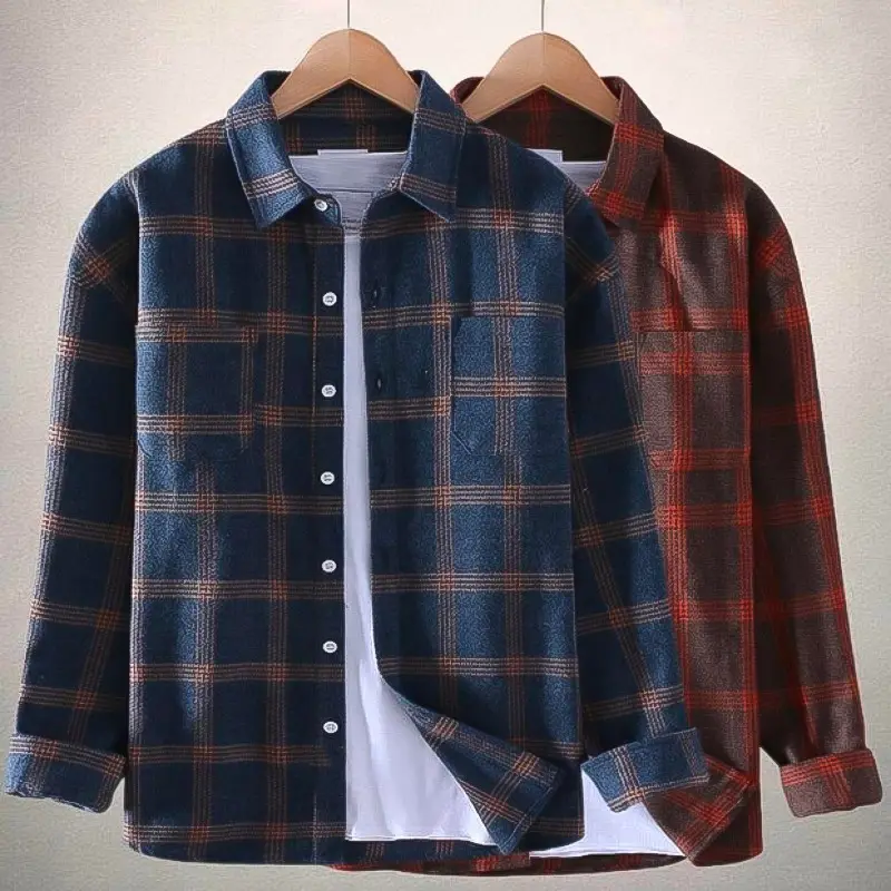 Fashionable Casual Long-sleeve Plaid Shirt Jacket
