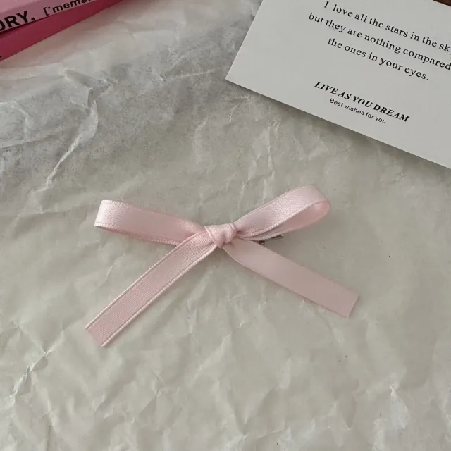 Sweet Girl Bow Ribbon Barrettes 2 Pink - Shop at LoveMi