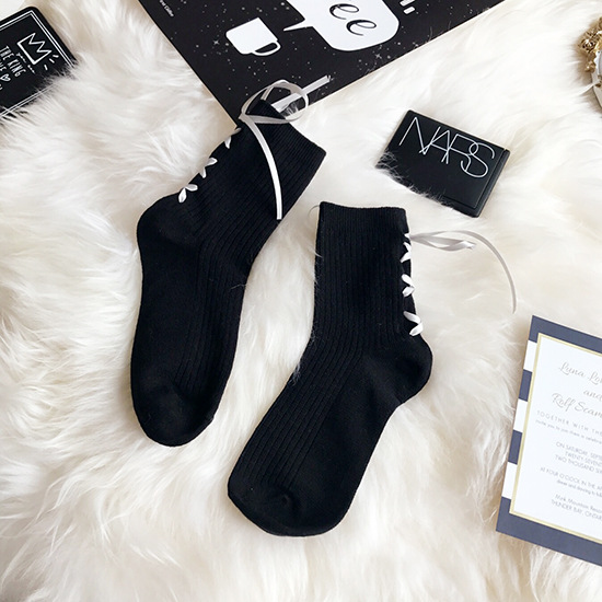 Black Socks Gray Ribbon