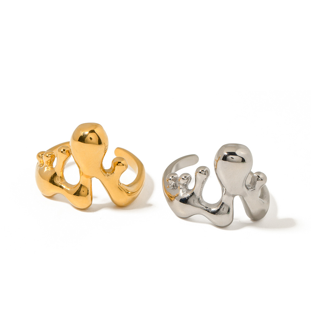 18K Gold Stainless Steel Liquid Melting Ring