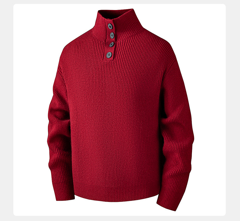 Warmth-Boosting Men’s Turtleneck Loose Knit Sweater - Thickened