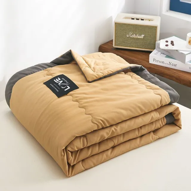 Summer Quilt Airable Cover Washed Cotton Duvet Double Thin Olive Yellow - Shop at LoveMi