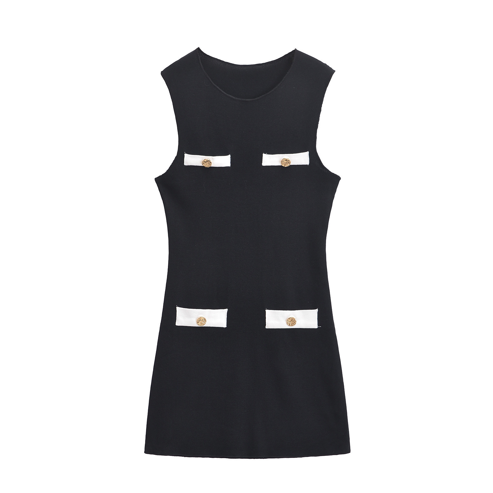 Elegant And Fashionable Round-neck Knitted Sleeveless Dress