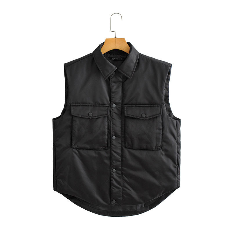 Title 8, Herfst- en winter cargo katoenen vest met dubbe...