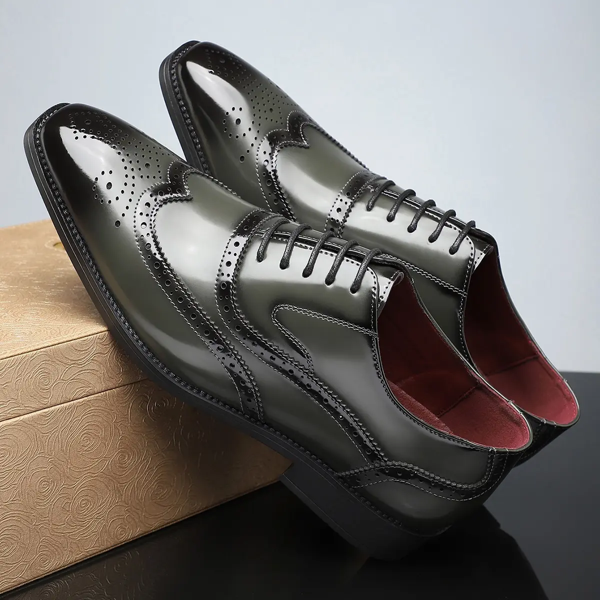 Men's British-style Business Formal Pointed-toe Lace-up Casual