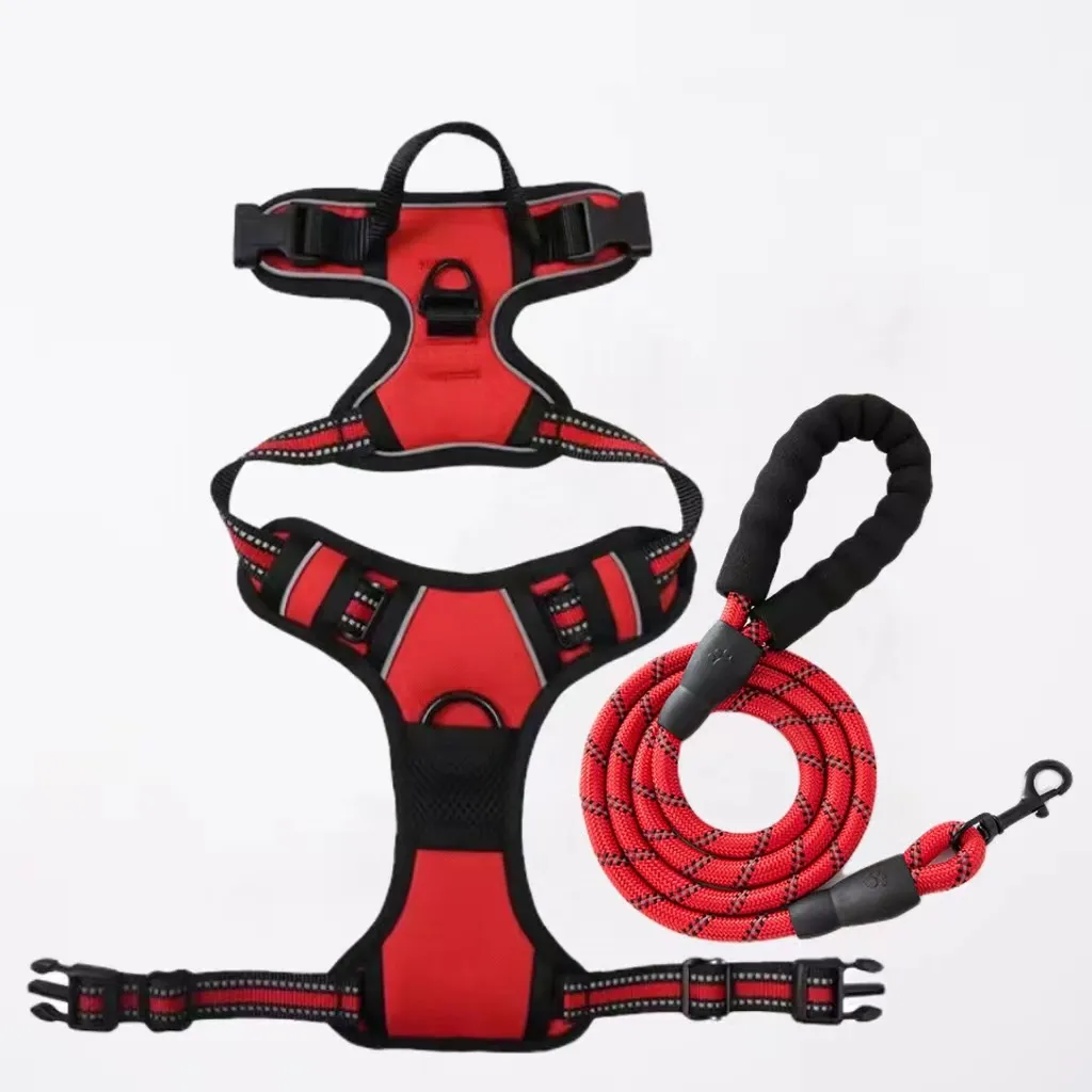 Pet Hand Holding Rope Chest And Back Nylon Dog Rope - Red 1.5 M Rope