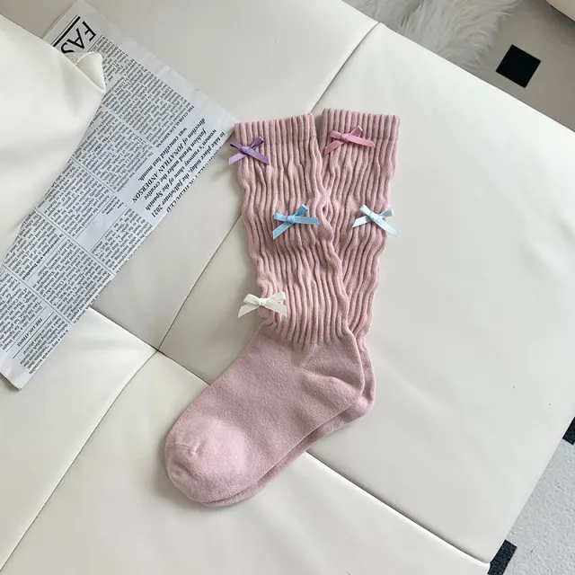 Dopamine No Pilling New Bow Tube Socks Women Pink - Shop at LoveMi