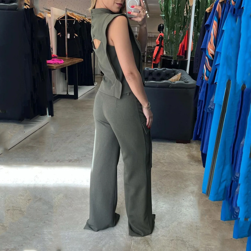 Women's Fashion High Waist Wide-leg Overalls