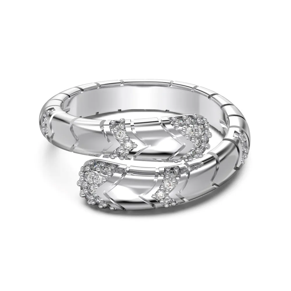 European And American Style S925 Sterling Silver Ring Female Exquisite Star Moon Full Zirconium Inlaid - White Gold Color Dy121213Swwh