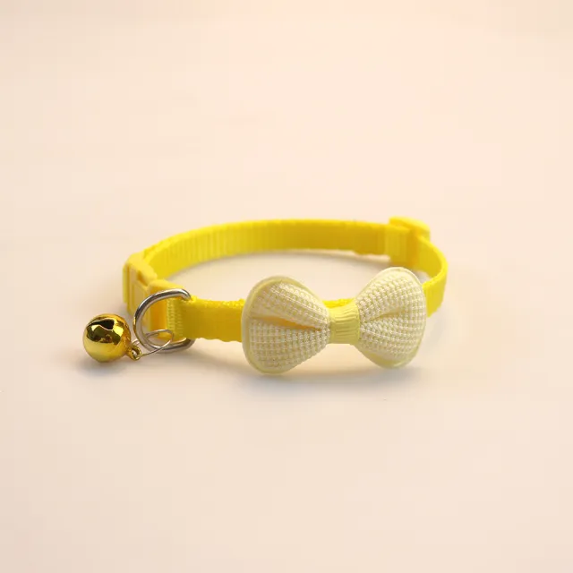 Pet Cute Bowknot Cotton filled Collar Yellow - Shop at LoveMi