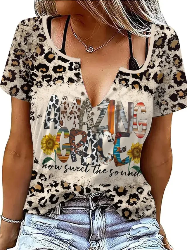Women's Summer Fashion Animal Striped T shirt Wb30Wb30Zn241125Y047 S - Shop at LoveMi