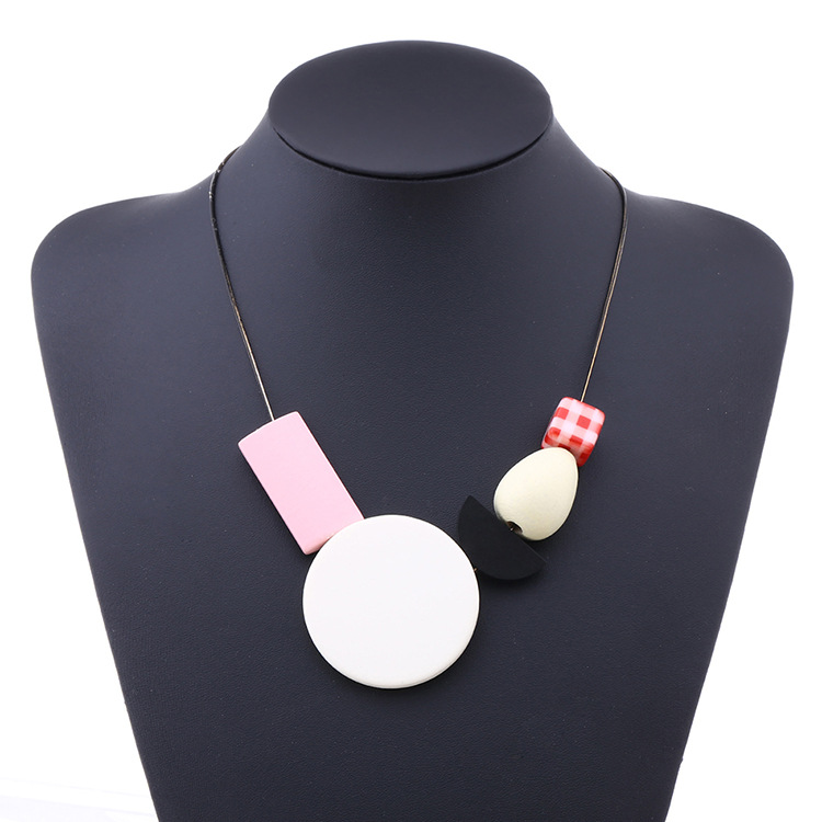 Title 5, Wood necklace female candy color